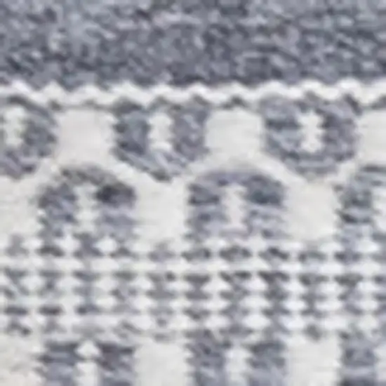 Gray And White Striped Hand Woven Area Rug Photo 4