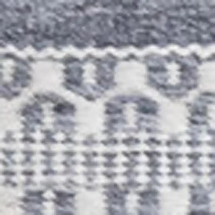 Gray And White Striped Hand Woven Area Rug Photo 4