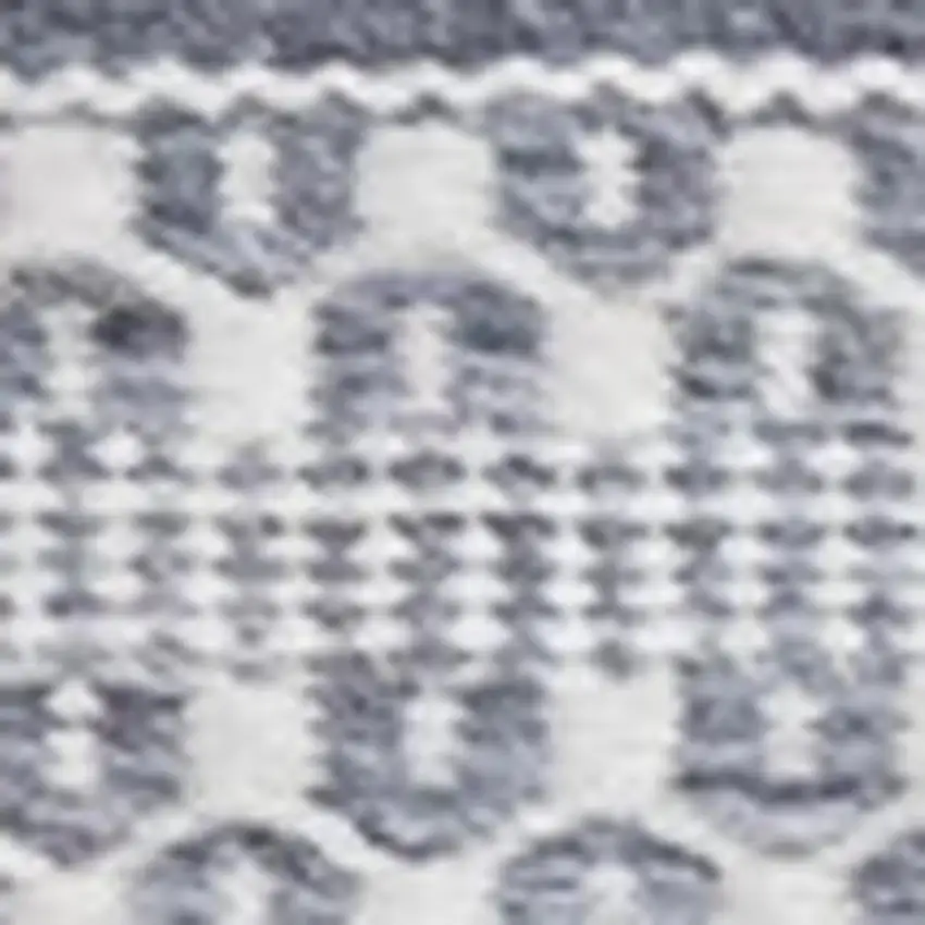 Gray And White Striped Hand Woven Area Rug Photo 4