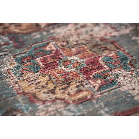 Gray And White Tribal Washable Area Rug With UV Protection Photo 5