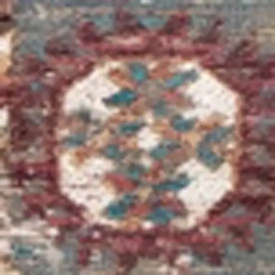 Gray And White Tribal Washable Area Rug With UV Protection Photo 7