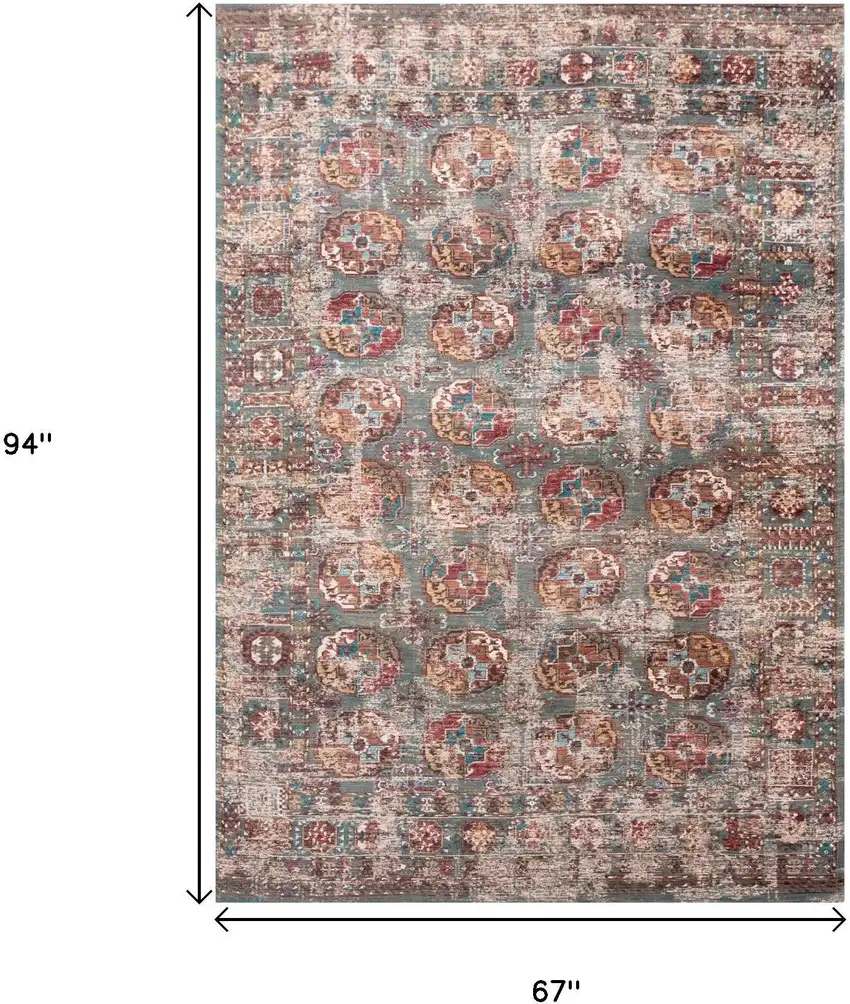 Gray And White Tribal Washable Area Rug With UV Protection Photo 9