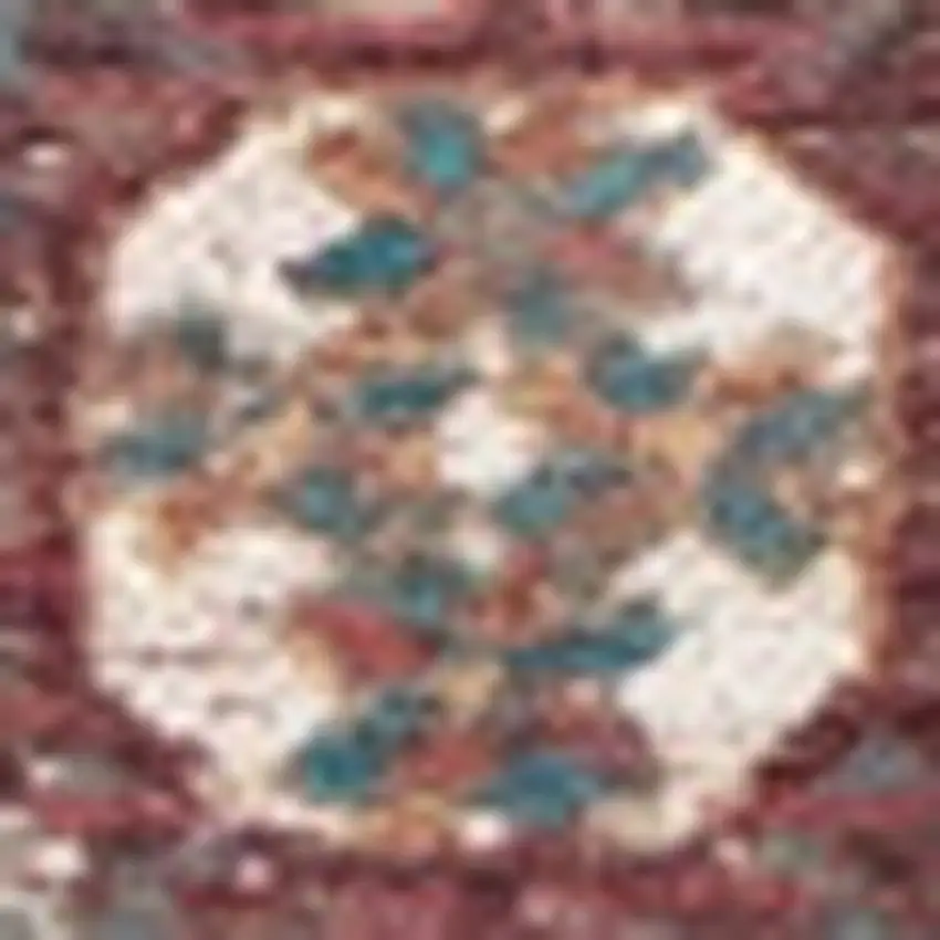 Gray And White Tribal Washable Area Rug With UV Protection Photo 7