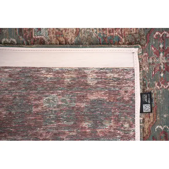 Gray And White Tribal Washable Area Rug With UV Protection Photo 6