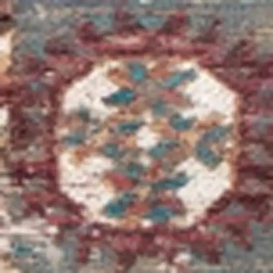 Gray And White Tribal Washable Area Rug With UV Protection Photo 3