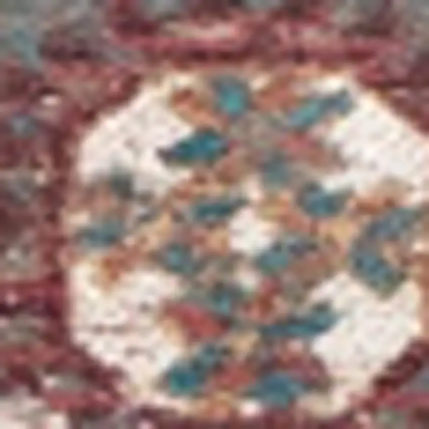 Gray And White Tribal Washable Area Rug With UV Protection Photo 7