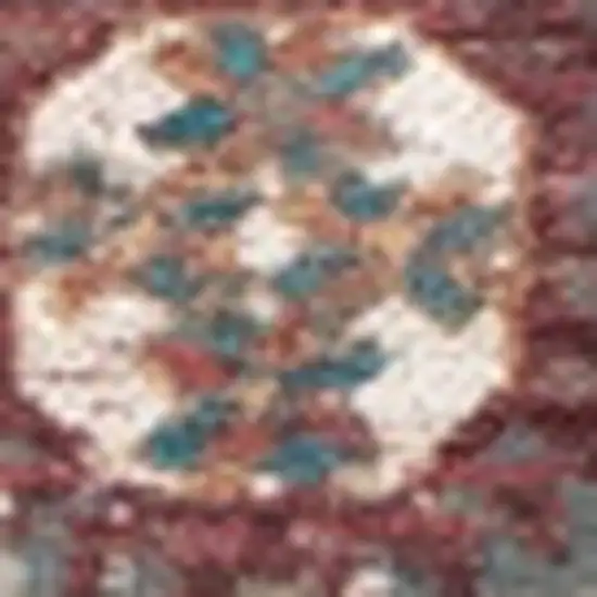 Gray And White Tribal Washable Area Rug With UV Protection Photo 7