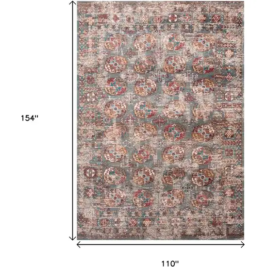 Gray And White Tribal Washable Area Rug With UV Protection Photo 9