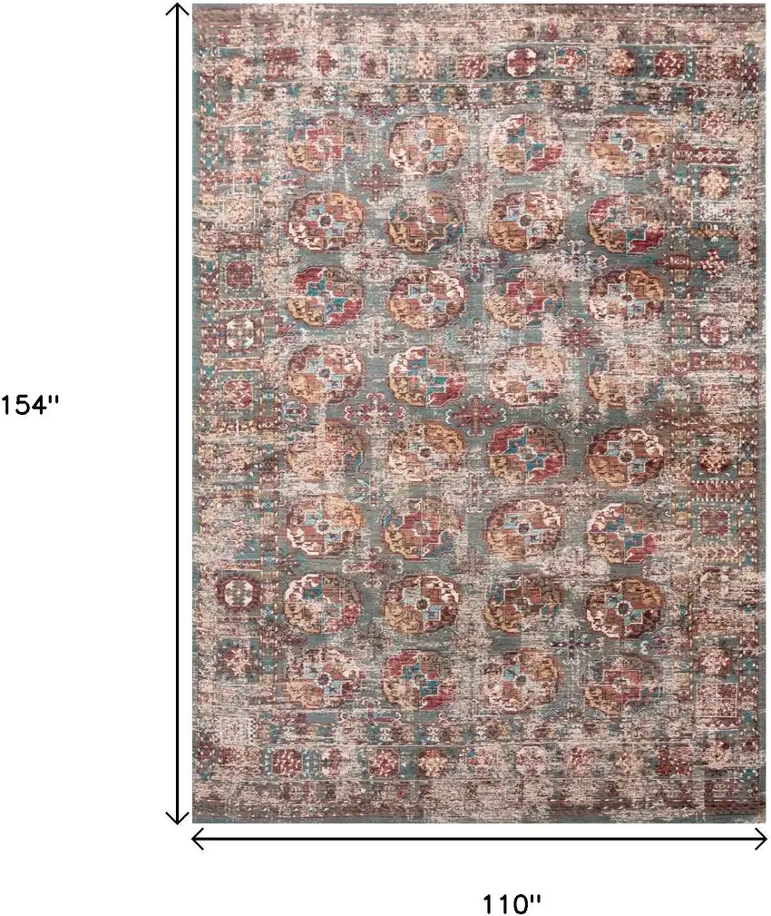 Gray And White Tribal Washable Area Rug With UV Protection Photo 9