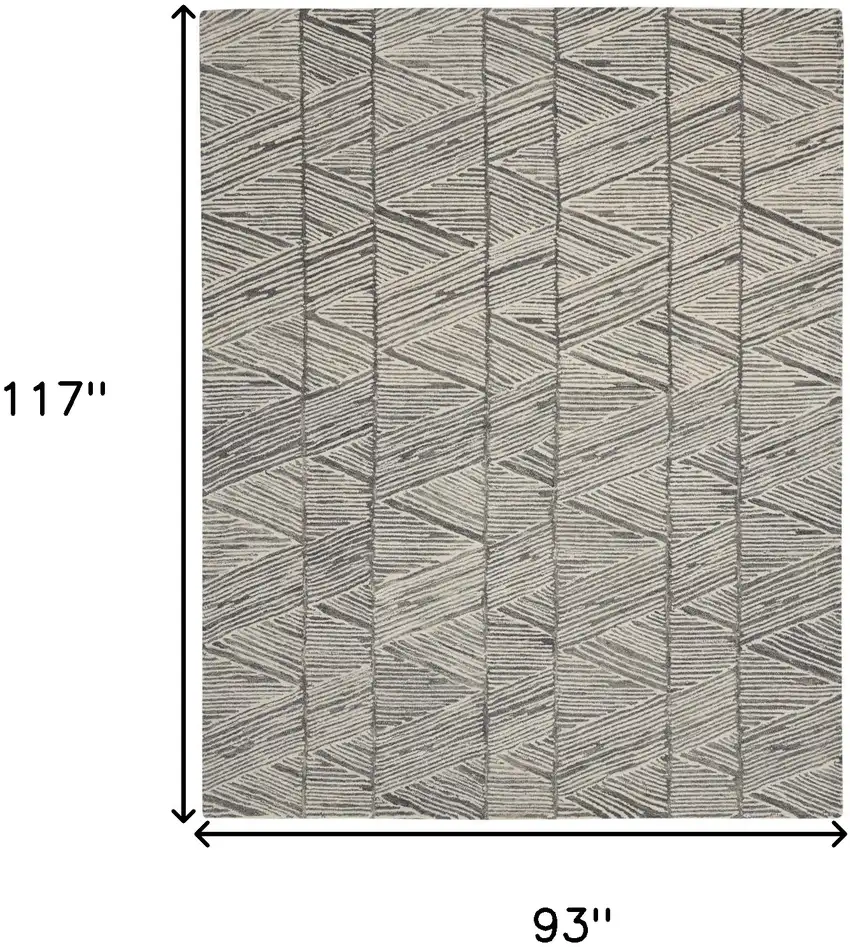 Gray And White Wool Abstract Area Rug Photo 3