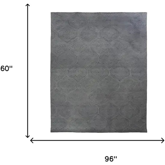 Gray And White Wool Geometric Hand Tufted Area Rug Photo 9