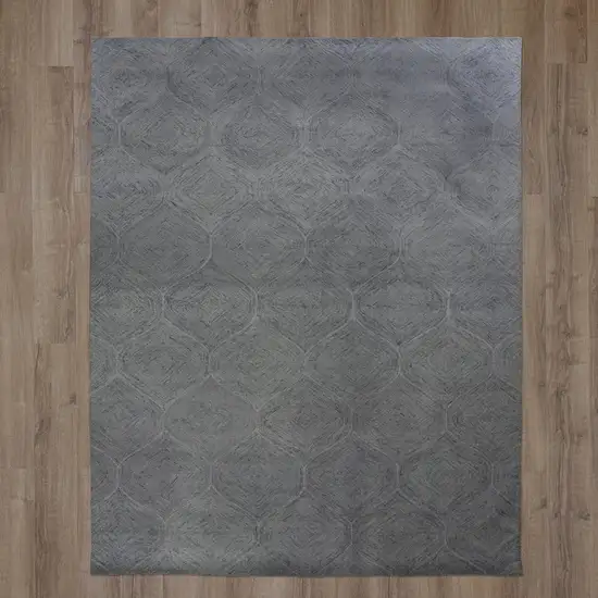 Gray And White Wool Geometric Hand Tufted Area Rug Photo 3