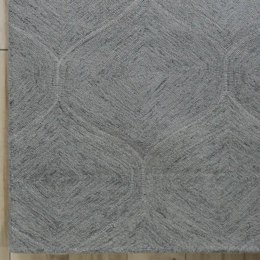 Gray And White Wool Geometric Hand Tufted Area Rug Photo 4
