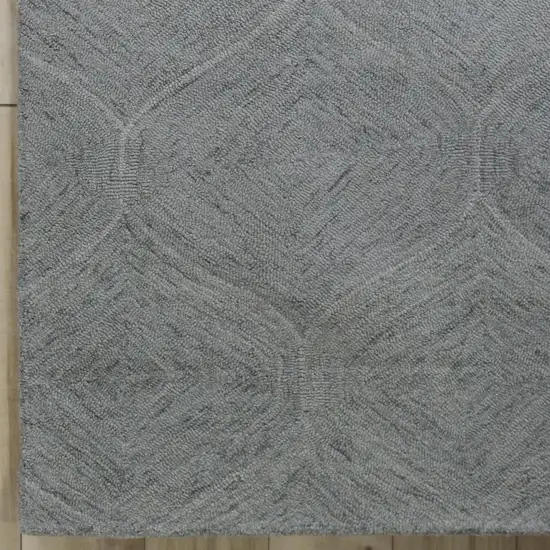 Gray And White Wool Geometric Hand Tufted Area Rug Photo 4