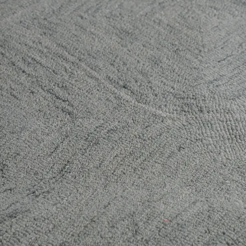 Gray And White Wool Geometric Hand Tufted Area Rug Photo 6