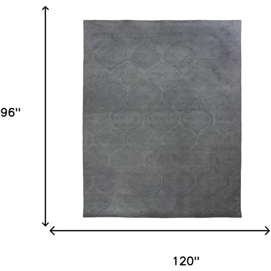 Gray And White Wool Geometric Hand Tufted Area Rug Photo 9
