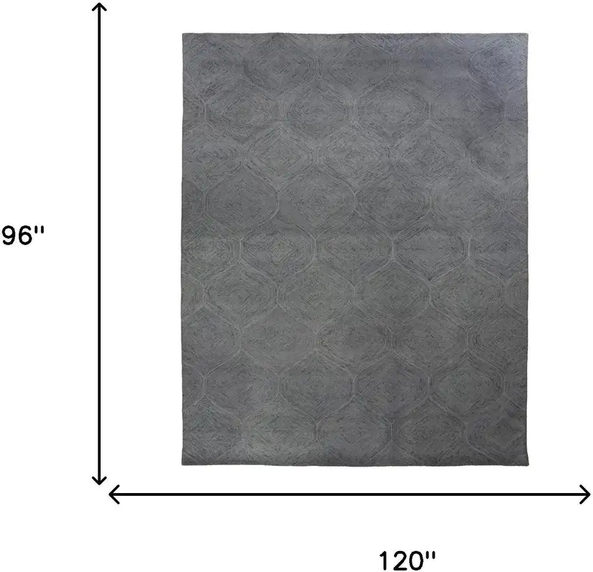 Gray And White Wool Geometric Hand Tufted Area Rug Photo 9
