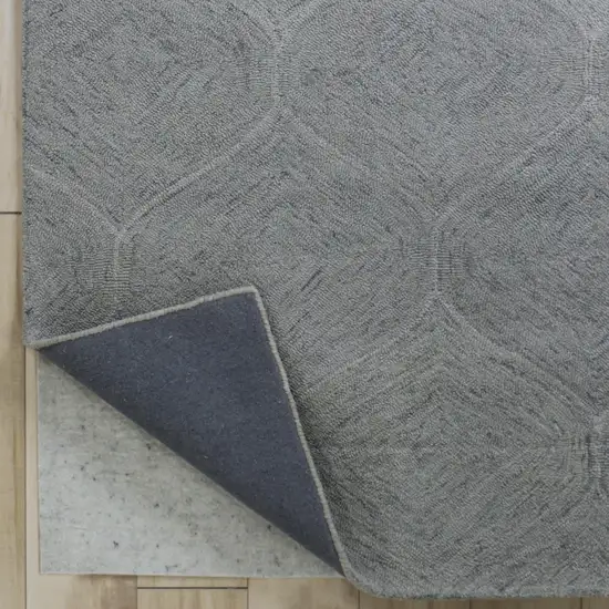 Gray And White Wool Geometric Hand Tufted Area Rug Photo 8