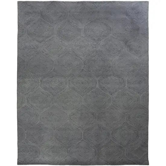 Gray And White Wool Geometric Hand Tufted Area Rug Photo 2
