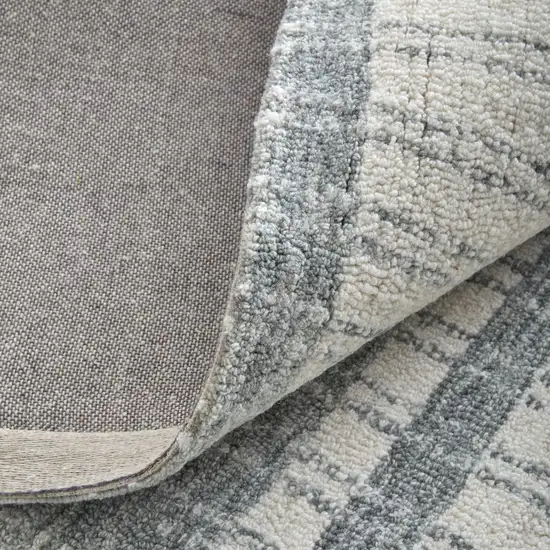 Gray And White Wool Striped Hand Tufted Area Rug Photo 7