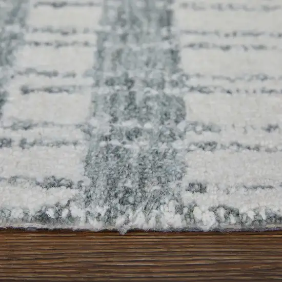 Gray And White Wool Striped Hand Tufted Area Rug Photo 8