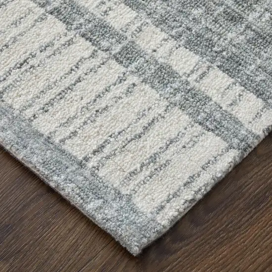 Gray And White Wool Striped Hand Tufted Area Rug Photo 4