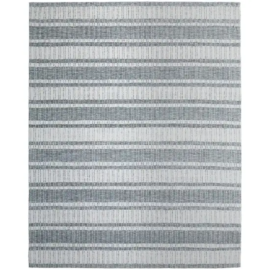 Gray And White Wool Striped Hand Tufted Area Rug Photo 2