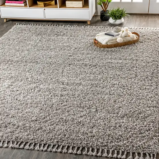 Gray Area Rug With Fringe Photo 4