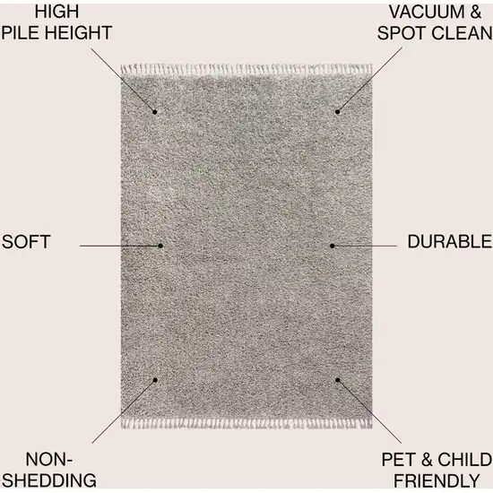 Gray Area Rug With Fringe Photo 7