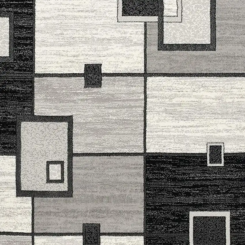 Gray Abstract Power Loom Area Rug Photo 3