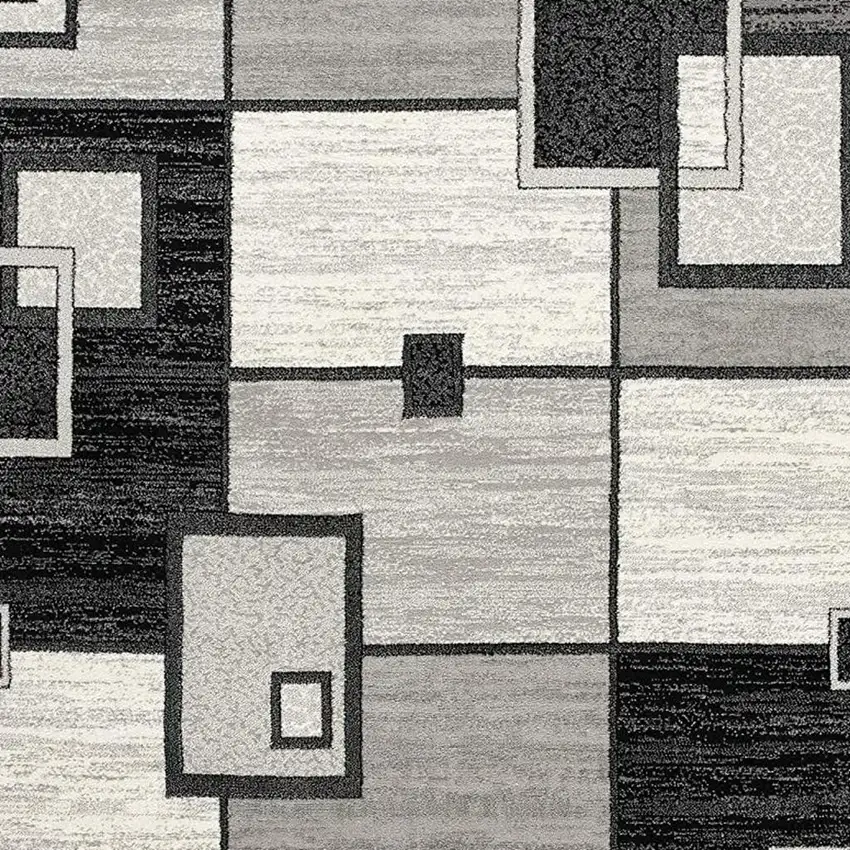 Gray Abstract Power Loom Area Rug Photo 3