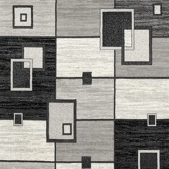 Gray Abstract Power Loom Area Rug Photo 4