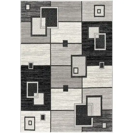 Gray Abstract Dhurrie Area Rug Photo 3