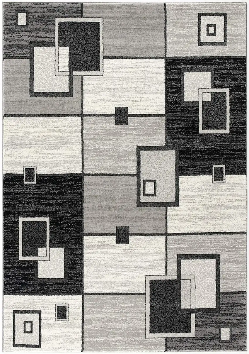 Gray Abstract Dhurrie Area Rug Photo 3