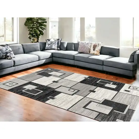 Gray Abstract Dhurrie Area Rug Photo 1
