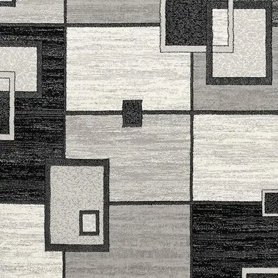 10' Gray Abstract Power Loom Runner Rug Photo 4