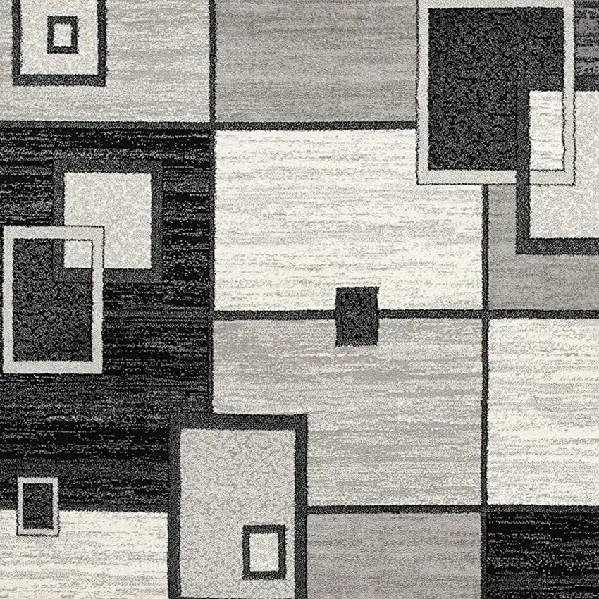 15' Gray Abstract Dhurrie Runner Rug Photo 3