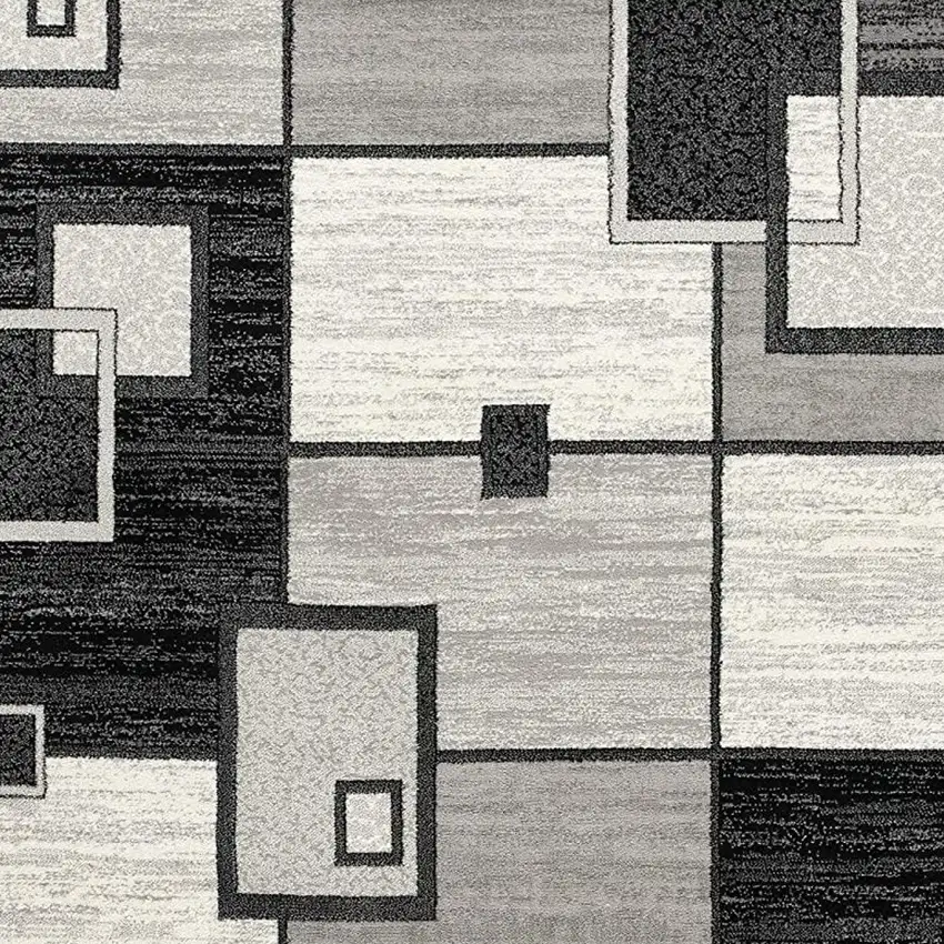 20' Gray Abstract Dhurrie Runner Rug Photo 3