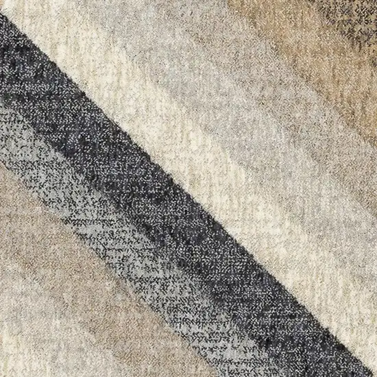 Gray Beige And Black Geometric Area Rug Photo 5