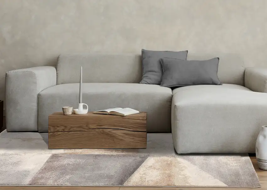 Gray Beige And Brown Abstract Area Rug Photo 5