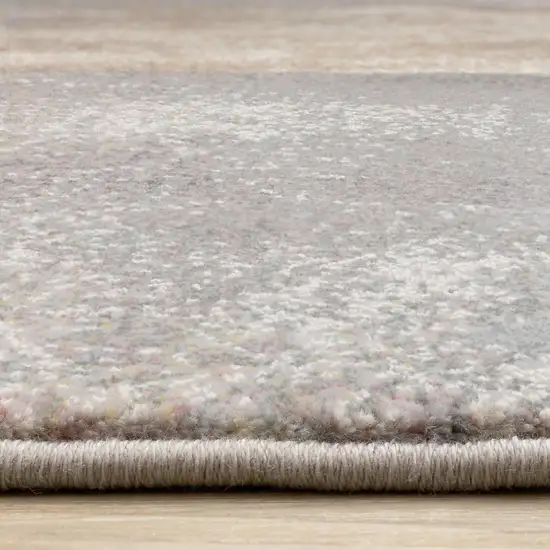 Gray Beige And Brown Abstract Area Rug Photo 8