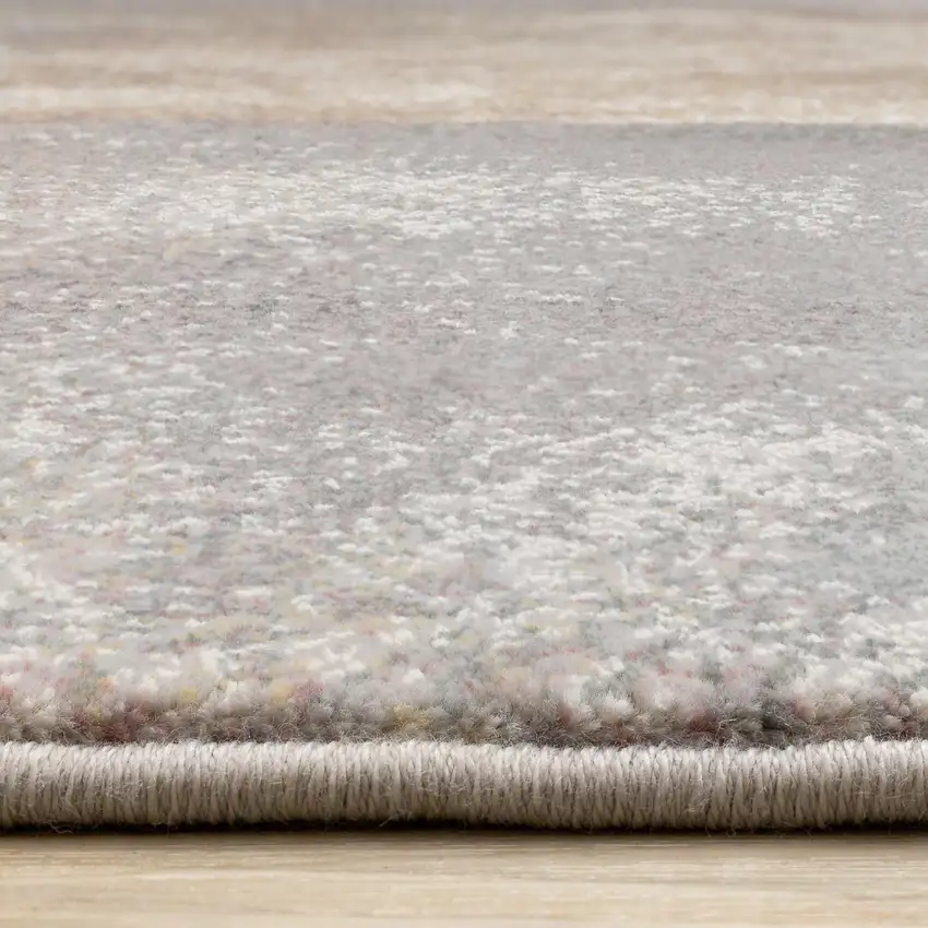 Gray Beige And Brown Abstract Area Rug Photo 8