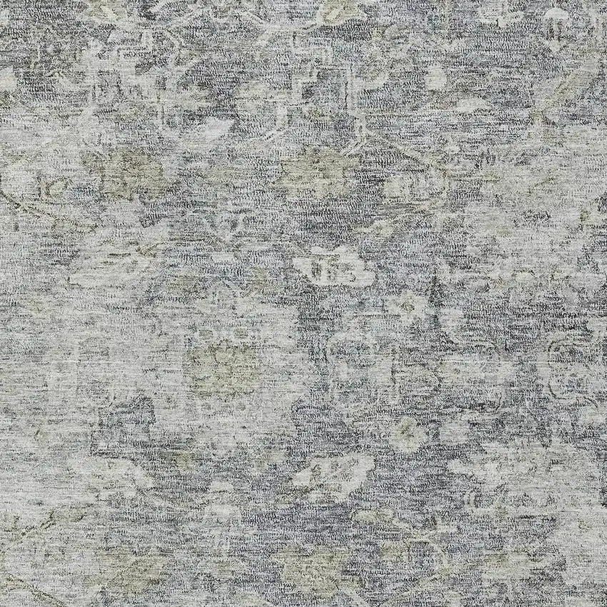 Gray Beige And Charcoal Oriental Washable Indoor Outdoor Area Rug Photo 6