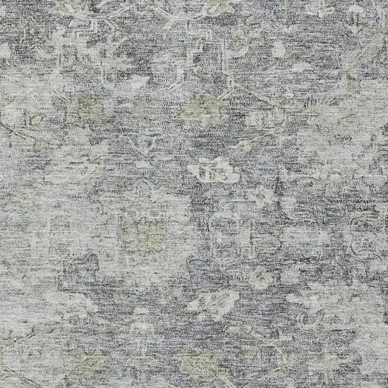 Gray Beige And Charcoal Oriental Washable Indoor Outdoor Area Rug Photo 6