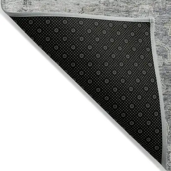 Gray Beige And Charcoal Oriental Washable Indoor Outdoor Area Rug Photo 4