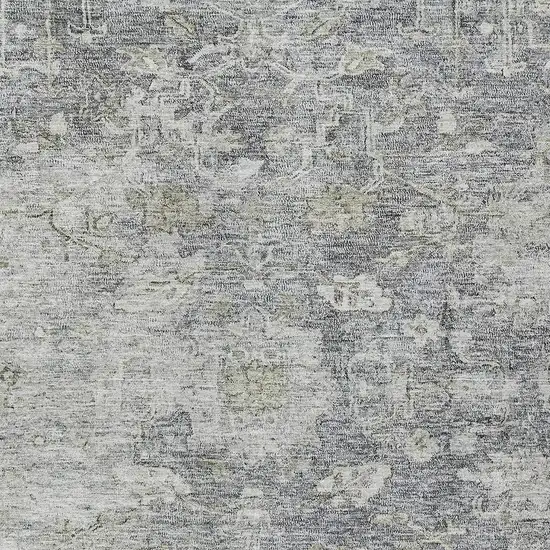 Gray Beige And Charcoal Oriental Washable Indoor Outdoor Area Rug Photo 6