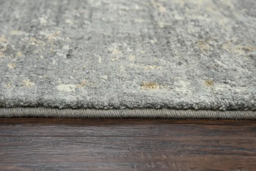 Gray Beige And Ivory New Zealand Lambs Wool Oriental Hand Carved Handmade Area Rug Photo 5