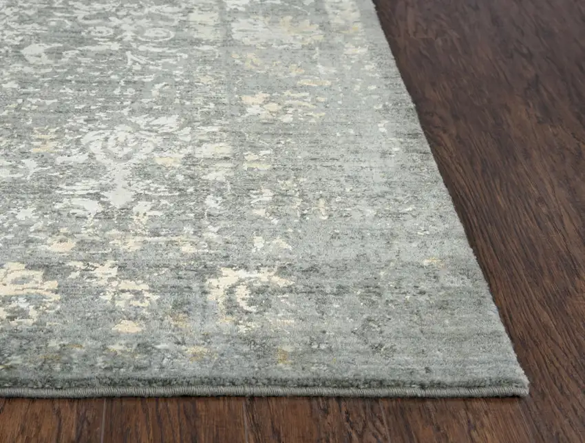 Gray Beige And Ivory New Zealand Lambs Wool Oriental Hand Carved Handmade Area Rug Photo 2