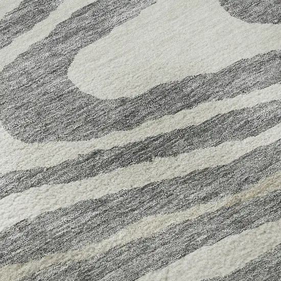 Gray Beige And Ivory Woodland Lodge Washable Area Rug With UV Protection Photo 9