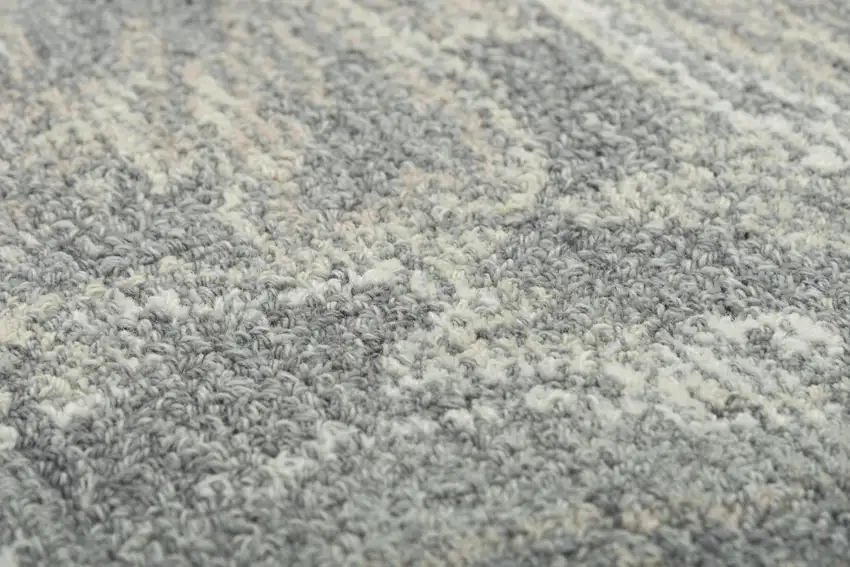 Gray Beige And Ivory Wool Abstract Hand Tufted Area Rug Photo 3